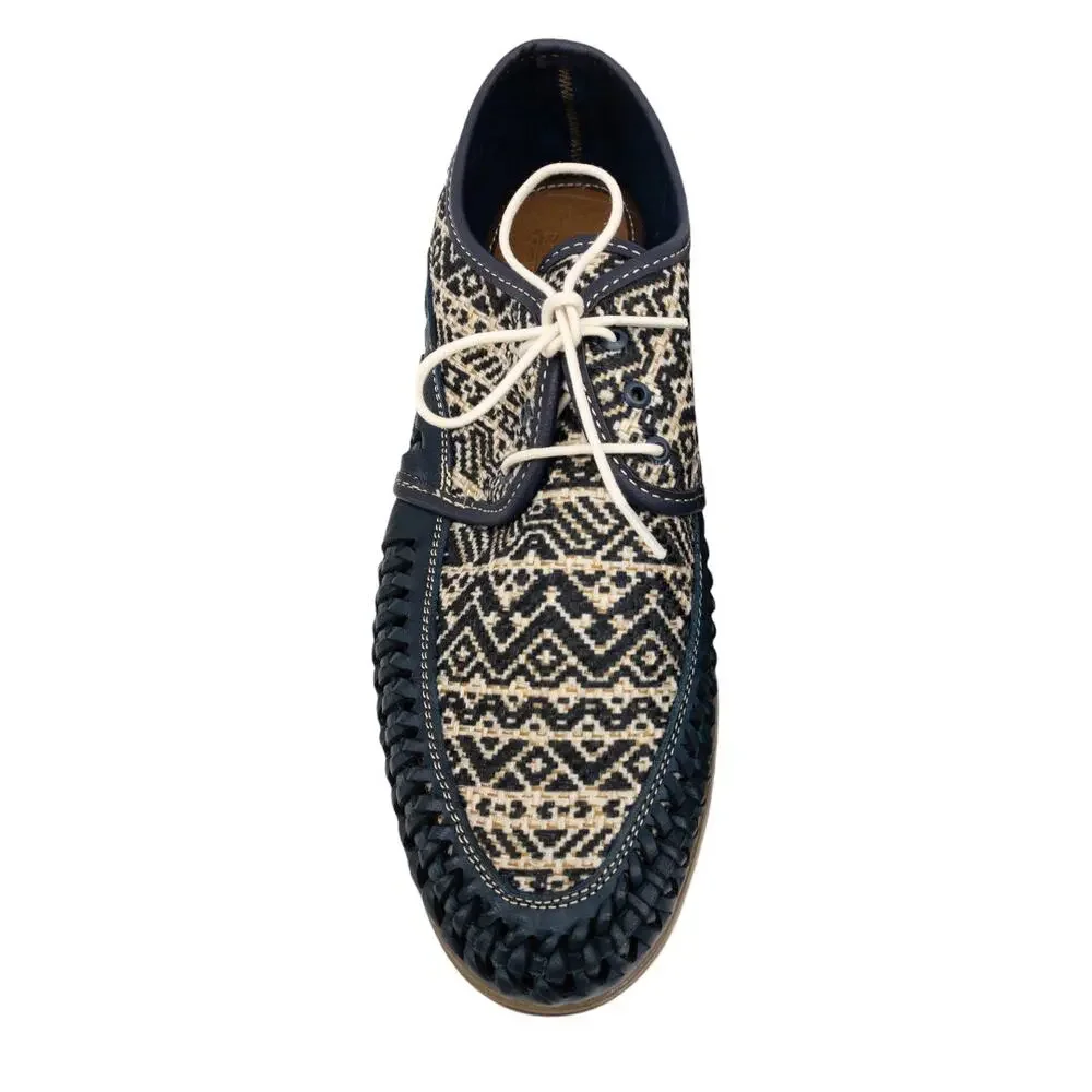 Huaraches Playera Men's Navy Chaleco Leather Geometric Oxford US 11 MX29